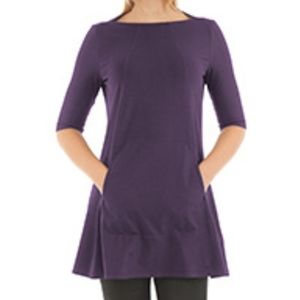 TRAPEZE HEM COTTON KNIT TOP